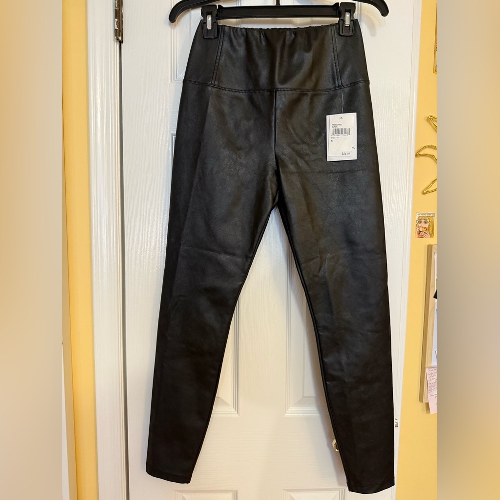 Love, Fire Black Faux Leather Pants